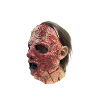 Bloody Butcher Major Mask - Movie grade latex trauma Mask Oozing Blood designed for adult thriller horror role-playing Halloween