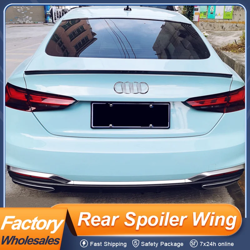 

For Audi A5 S5 RS5 B9 Sedan 4 Door 2017-2021 Rear Trunk Lid Ducktail Lip Car Spoiler Wing ABS Material Black Carbon Accessories