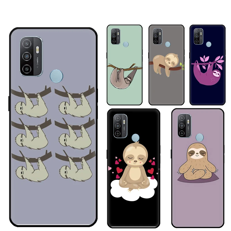 Funda de diseño divertido con perezoso de Yoga para Oppo A98 A78 A79 A18 A38 A58 A40 A60 A80 A16 A76 A96 A15 A74 A94 A54 A17 A77