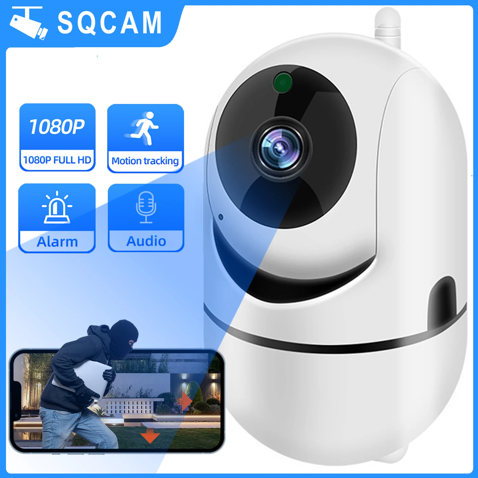 SQCAM IP wifi telecamera di sicurezza HD 1080P telecamera ptz wifi auto tracking baby monitor telecamere visione notturna protezione di sicurezza