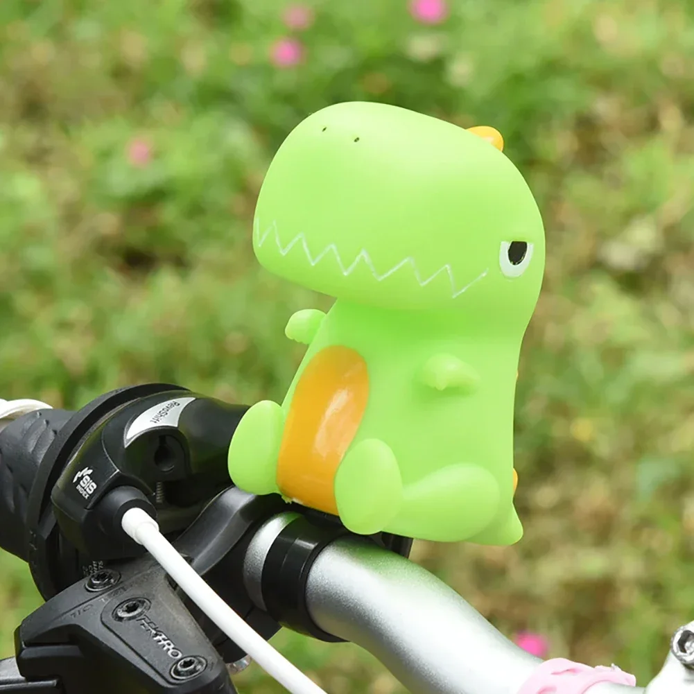 Cute Creative Bike Bell Silicone Air Squeeze Horns Cartoon Dinosaurs Air Horn Cycling Scooter Handlebar Bell Super Loud Kid Gift