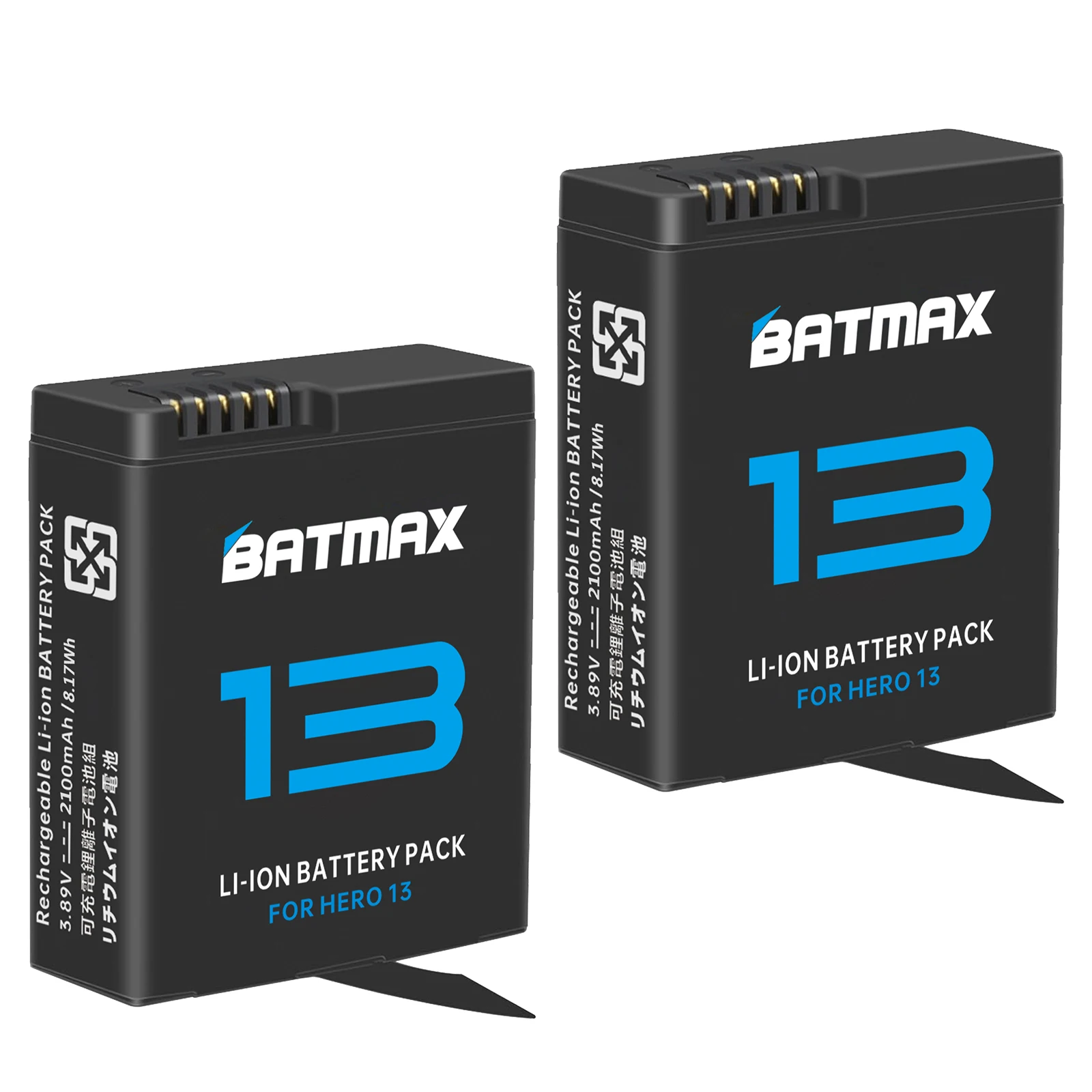 Batmax 2100mAh Battery + 3-Slots Box charger for Original GoPro Hero 13 Black camera Accessories