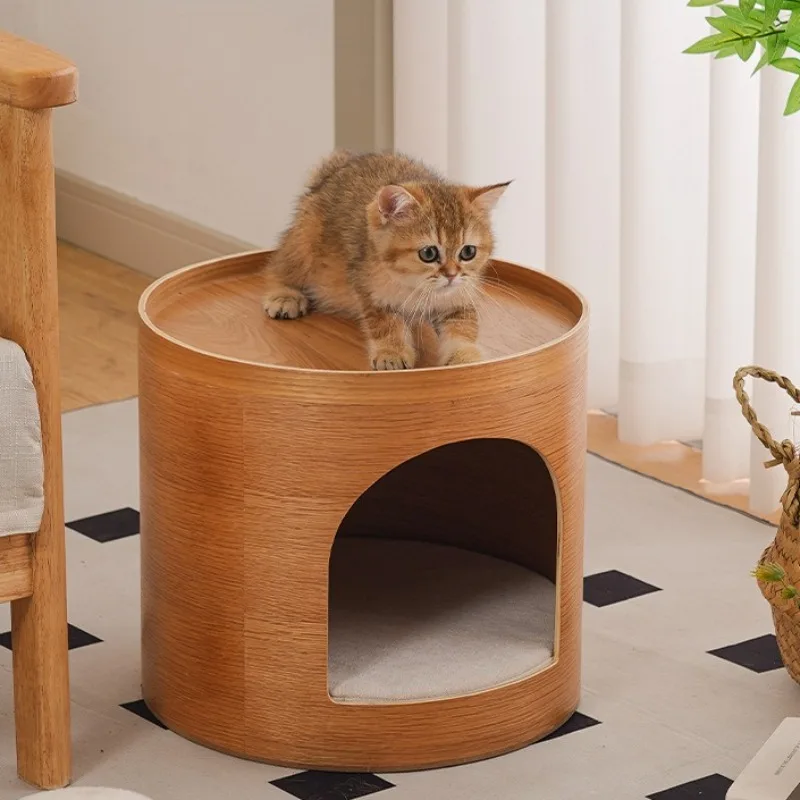 Wooden Cat Nest Multifunctional Breathable Cats Beds Durable Sturdy Comfortable Cat Nests All-Season Universal Pet Furniture