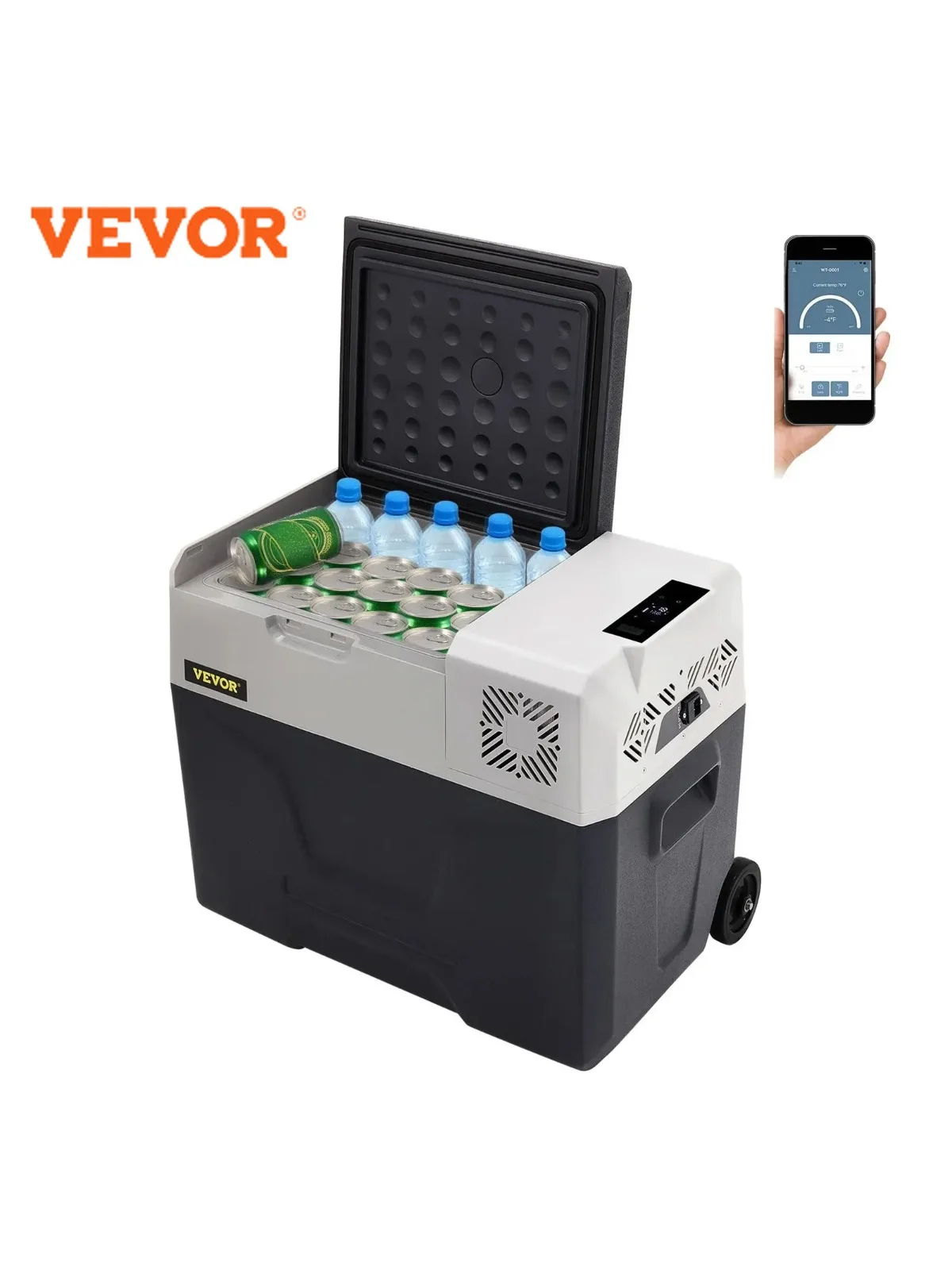 VEVOR Mini-Autokühlschrank Tragbarer Kompressor-Kühler Kleiner Kühlschrank Gefrierschrank 30L 40L 50L 12V/24V 220V für Autofahren Camping Picknick