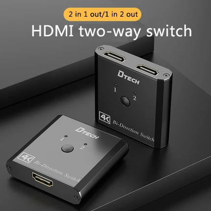2PCS DTECH New 4k@30hz HD Display Two-way Transmission 2 In 1 Out And 1 In 2 Out Video Hdmi Switcher