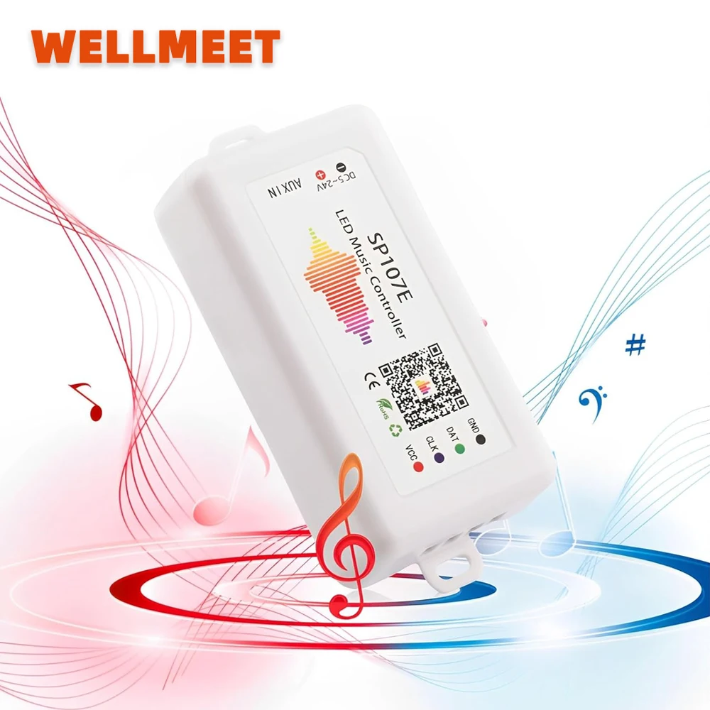 Smart Bluetooth WS2812B WS2811 LED Tape LED Controller DC5-24V SP107E IC RGB Chips Full Color LED Dimmer Mobile Music BT