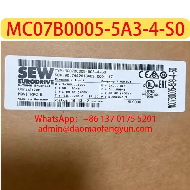 Brand New MC07B0005-5A3-4-S0 Inverter 0.55KW Original Genuine，MC07B0005 5A3 4 S0，Fast shipping，In Stock