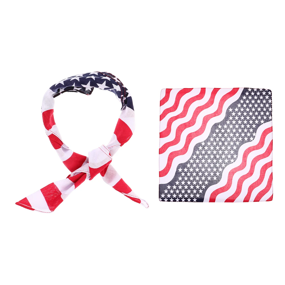 

2pcs American Flag Square Headscarf 4Th Of July Hair Scarf For Outdoor Independence Day Accessories Patriotic Bandanas Printed