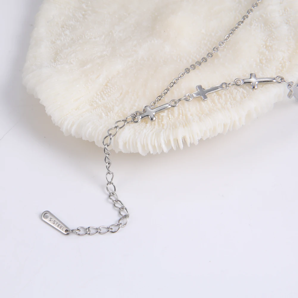 Kkjoy Edelstahl Fußkette für Damen und Herren, silberfarben, vierblättriges Kleeblatt, Fußkettchen, einfache Perlen, Modeschmuck, Accessoires, Neu – Detail 12