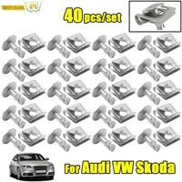 40PC Engine Under Gearbox Cover Clips For Audi A3 A4 B6 B7 A6 A8 TT VW Passat B5 SKODA Superb Undertray Body Splash Guard Screw