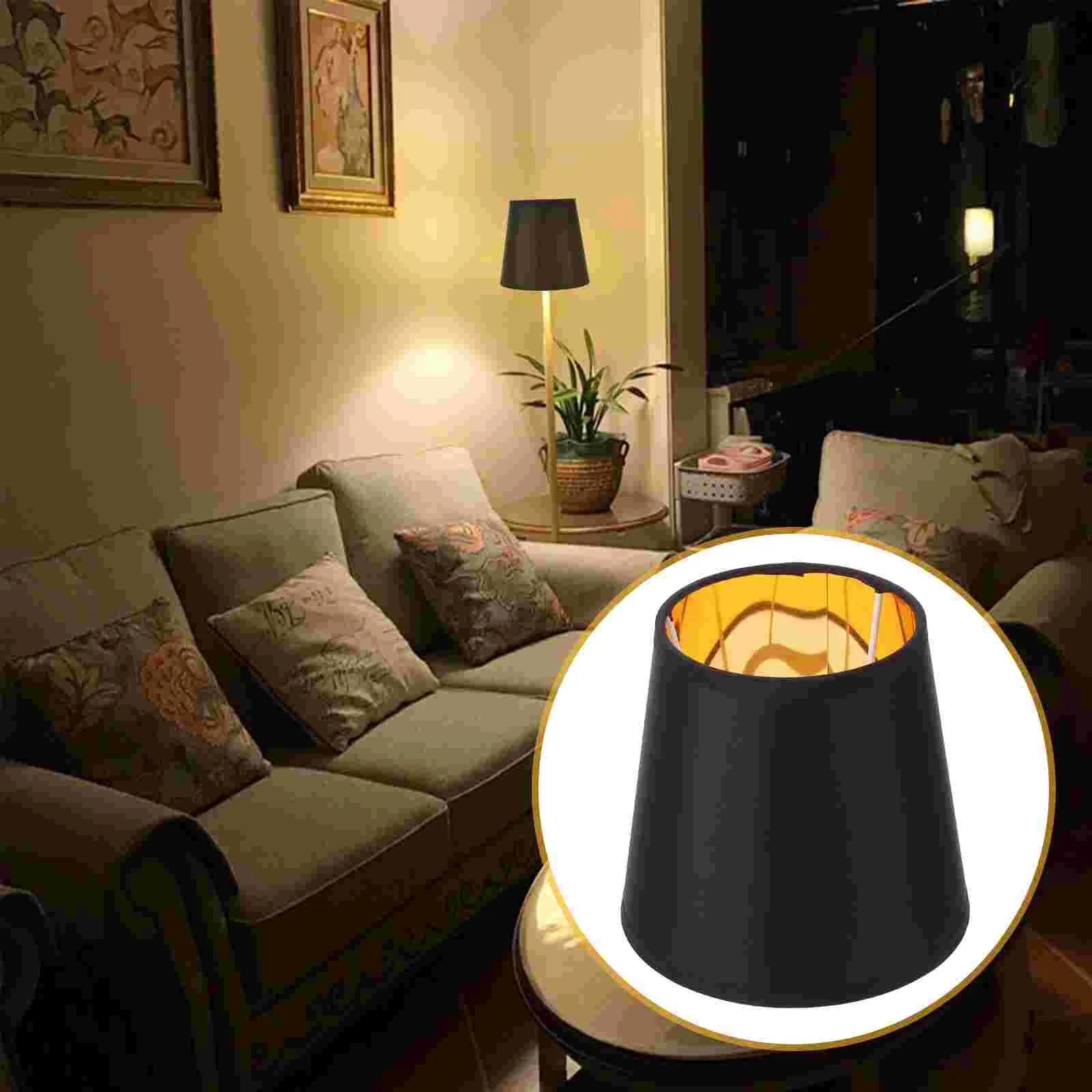 

Accessories for E14 Fabric Lampshade Accessory Light Bulb Ceiling Cover Black Cloth