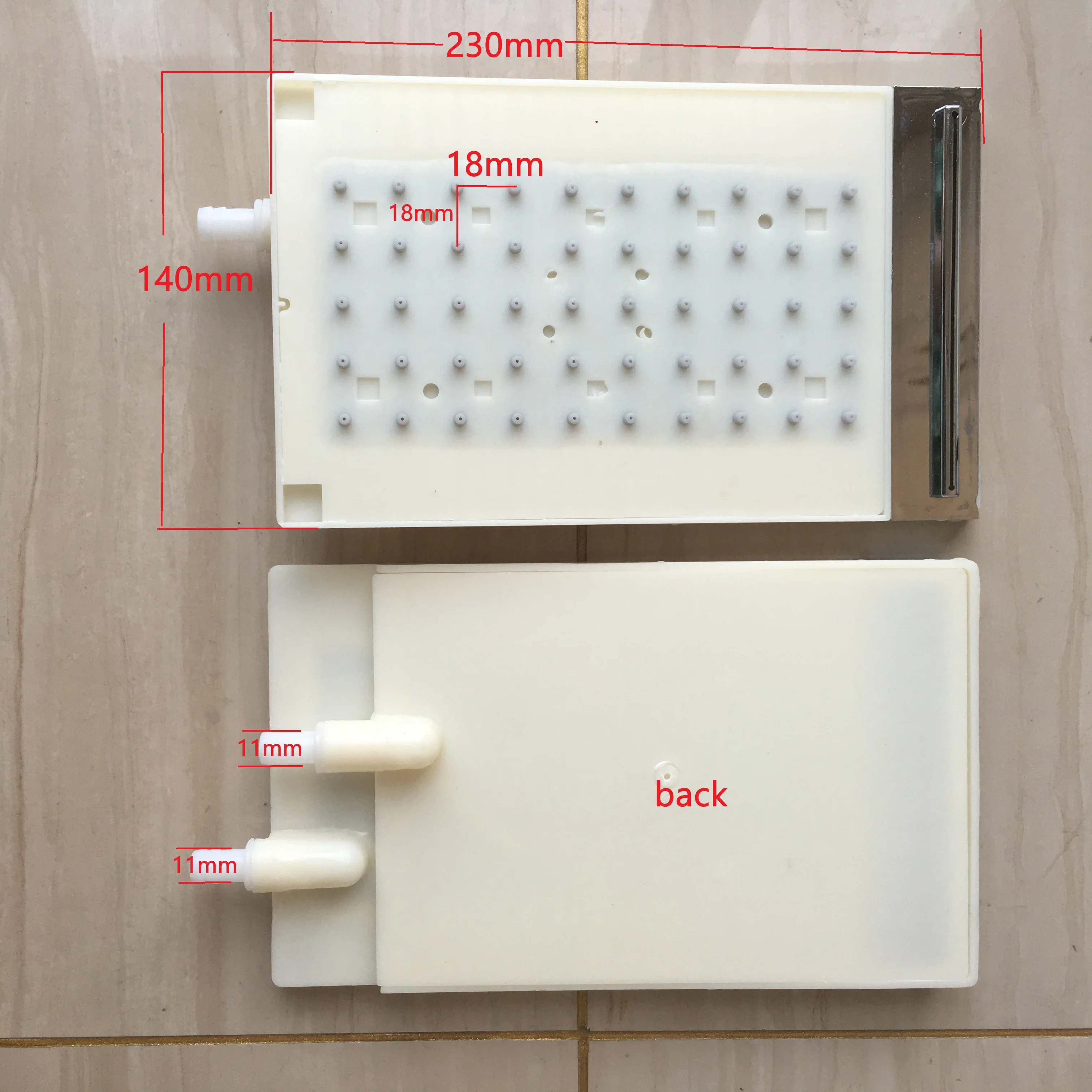 ABS Rectangular Shower 11mm intubation type interface Shower head  5 * 10 hole Top Spray Waterfall outlet Shower Head Accessorie