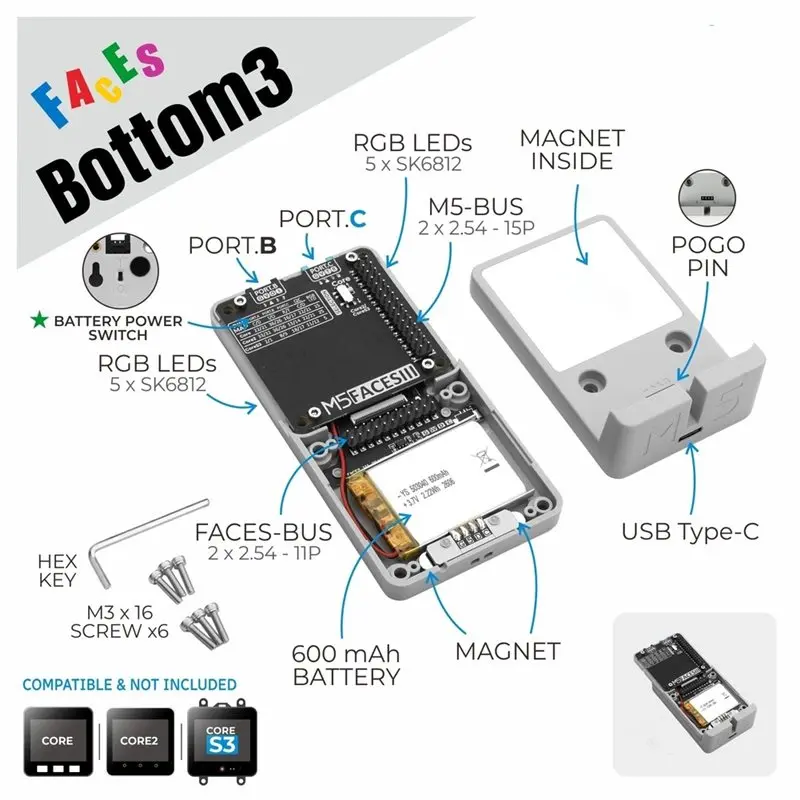 Expansion Base For Faces Bottom3 Functional Panel For Faces Series For Faces 3 Compatible V3.0 Bottom Board
