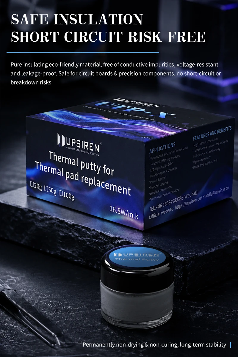 UPSIREN UTP-6 UTP-8 UTP-X Für VGA GPU IC Prozessor Thermal Pad Ersatz Wärme Blockieren Kitt Thermische Kitt Schnelle Kühlung – Detail 25