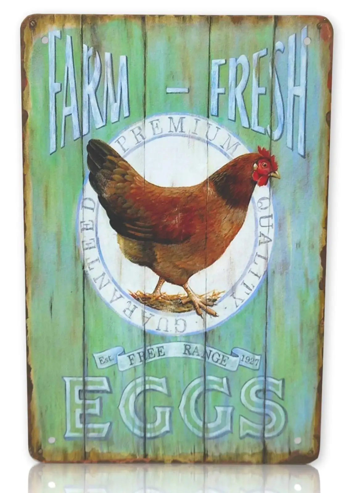 Farm-Fresh Premium Quality Eggs - Est Free Range 1927 Metal Sign 8x12 Inches sign sign sign