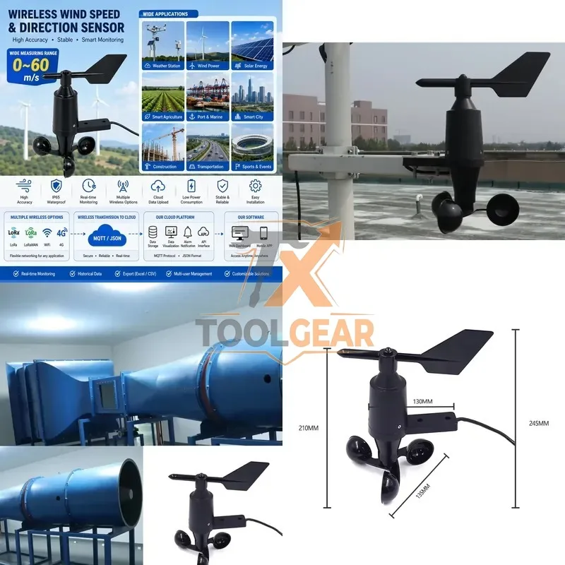 2026hotsale* Multi Function Wireless LoRaWAN 4G Online Wind Speed Direction Sensor RS485 MQTT JSON Weather Station