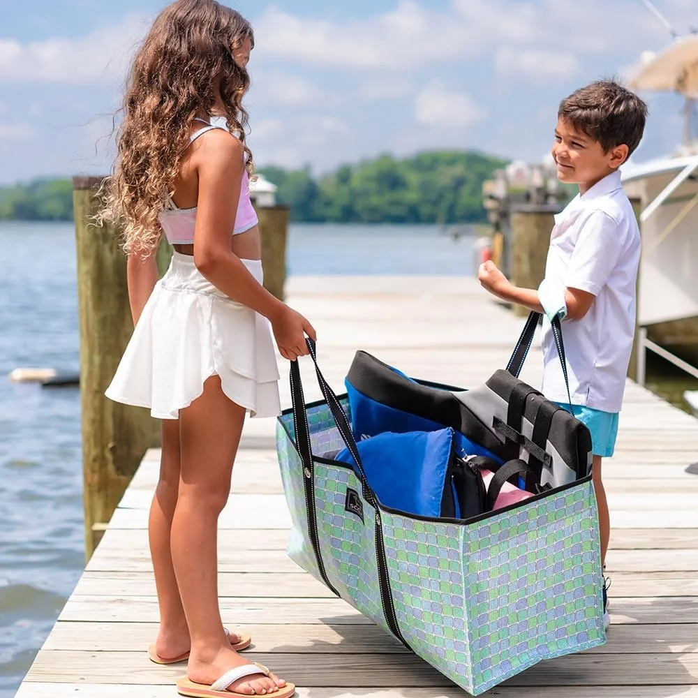 حقيبة أدوات خفيفة الوزن وكبيرة جدًا قابلة للطي - مثالية لتسوق البقالة والشاطئ وحقائب السوق مع سحاب منفصل لـ #5