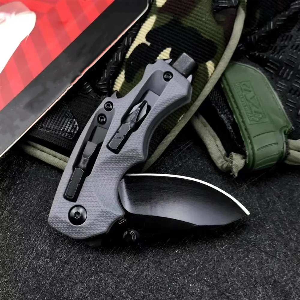 High Quality KS 8720 3800 Folding Knife Multipurpose Utility Knife 8Cr13MoV Blade Nylon Glass Fiber Handle Outdoor Camping Tool