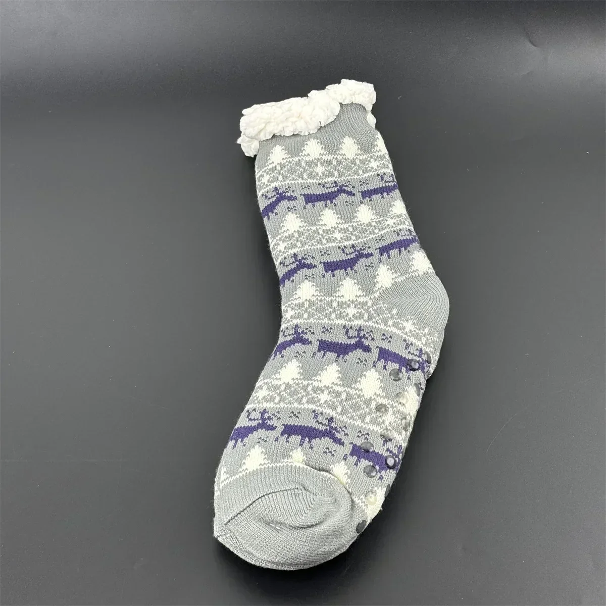 Fuzzy Sock Warm Christmas House Fluffy Slipper Sock men Winter Contton thick Plush Soft non Slip Floor Grip Funny male snowflake