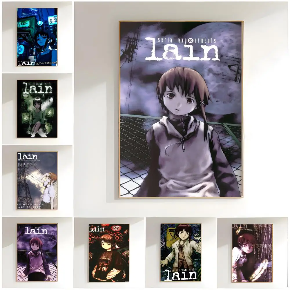 cyberpunk anime s-serial experiments lain Poster Classic Wall Art  Home Decor  Peel and Stick Unframed