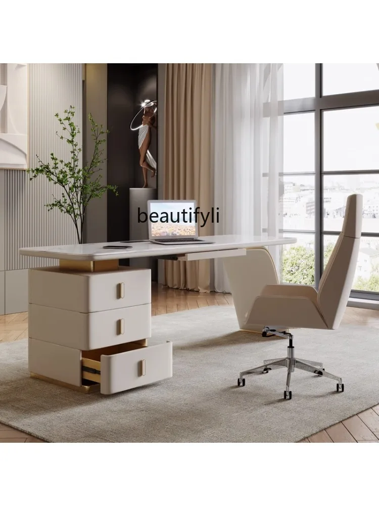 Light Luxury Stone Plate Desk Modern Minimalist Desktop Computer Desk Desk Home Study Desk