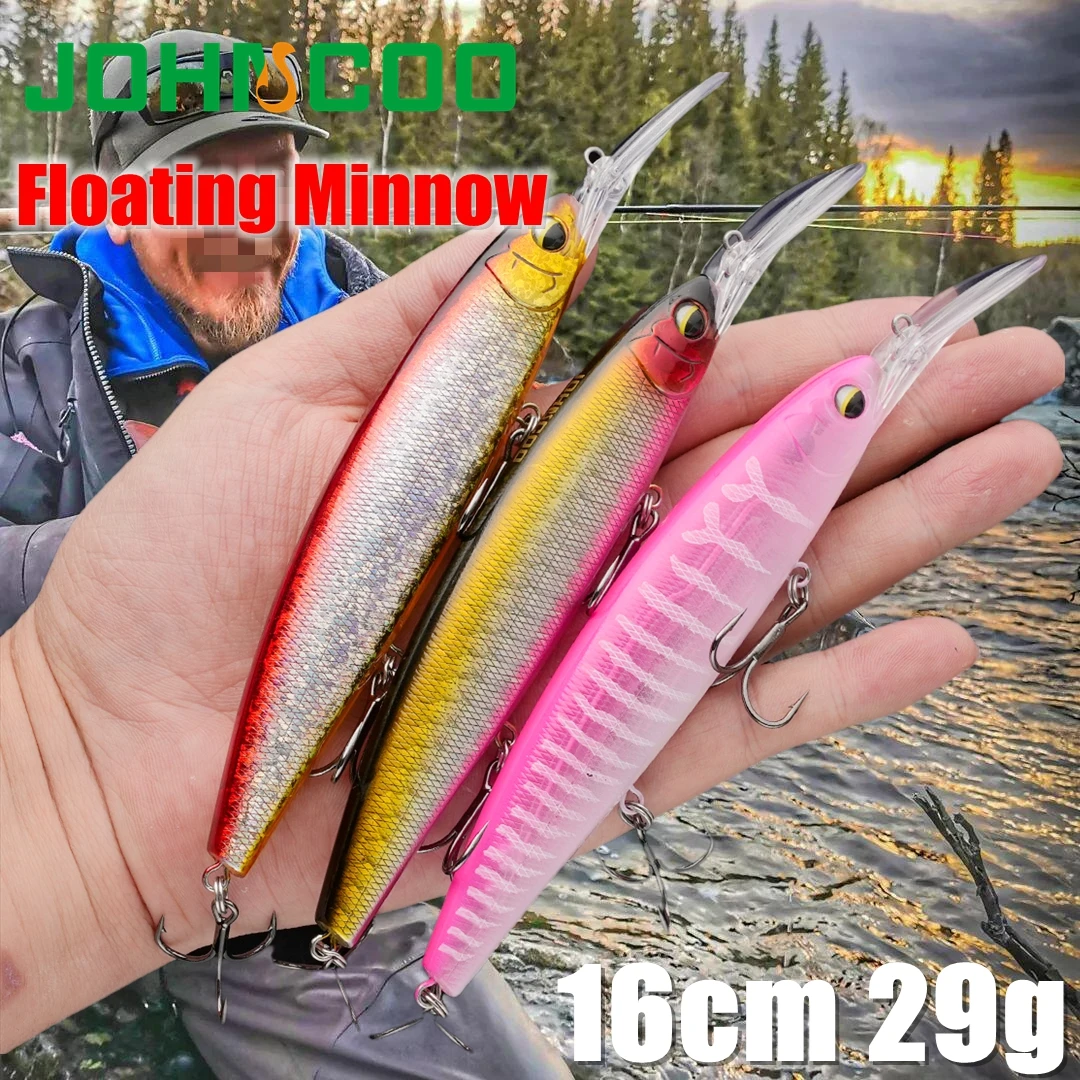 

Плавающая джеркбейт, рыболовная приманка для дальнего заброса, 16 мм, 29 г, с качественными крючками, воблер, гольян для сибас, окуня, карпа, щуки