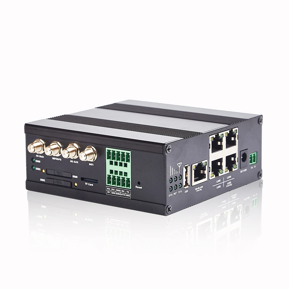 SY380 Rugged 4G Router Support GPS POE Expansion 7-40V Wide Voltage Industrial 4G LTE Router With Dual Sim Card