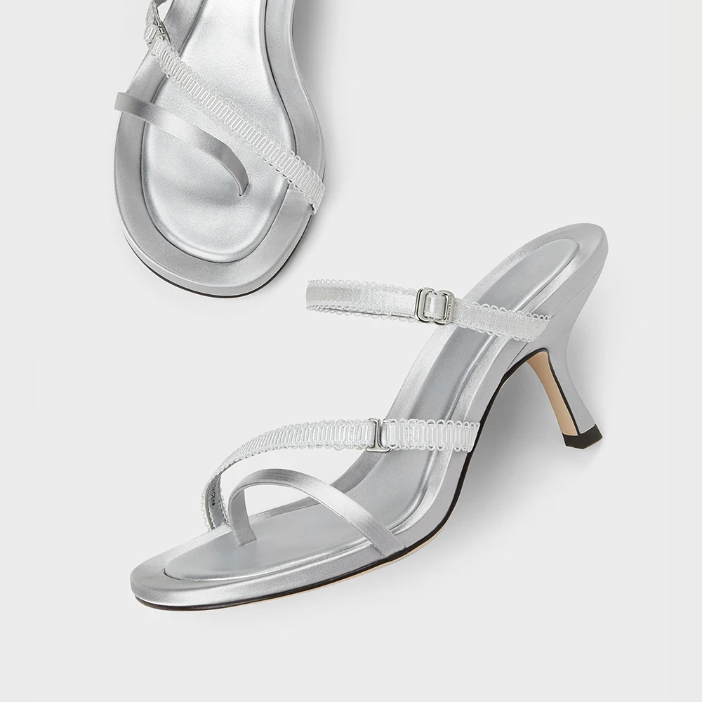 صندل FWRD نسائي بكعب عالٍ من الساتان على الطراز الفرنسي مفتوح من الأمام، أنيق ومريح للاستخدام اليومي والحفلات # FWRD000304 #5