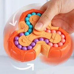 Cubo di fagioli magici rotante Montessori per bambini, giocattolo con punta delle dita, mente IQ, gioco rompicapo, giocattoli antistress con filatore