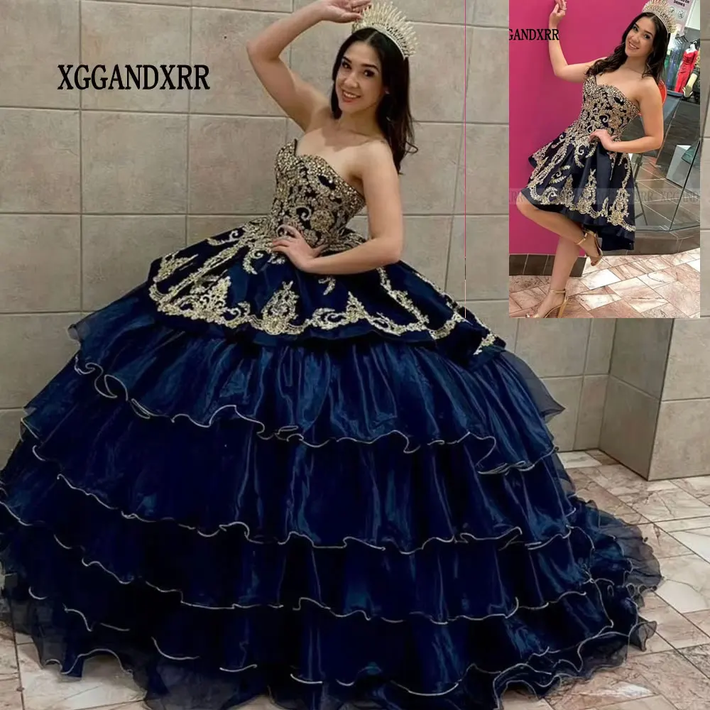

Платье Quinceanera Dresses Two Look Sweet 16, бальное платье Vestidos De 15 16 Años Quinceañeras с открытыми плечами, многослойная юбка-тортик
