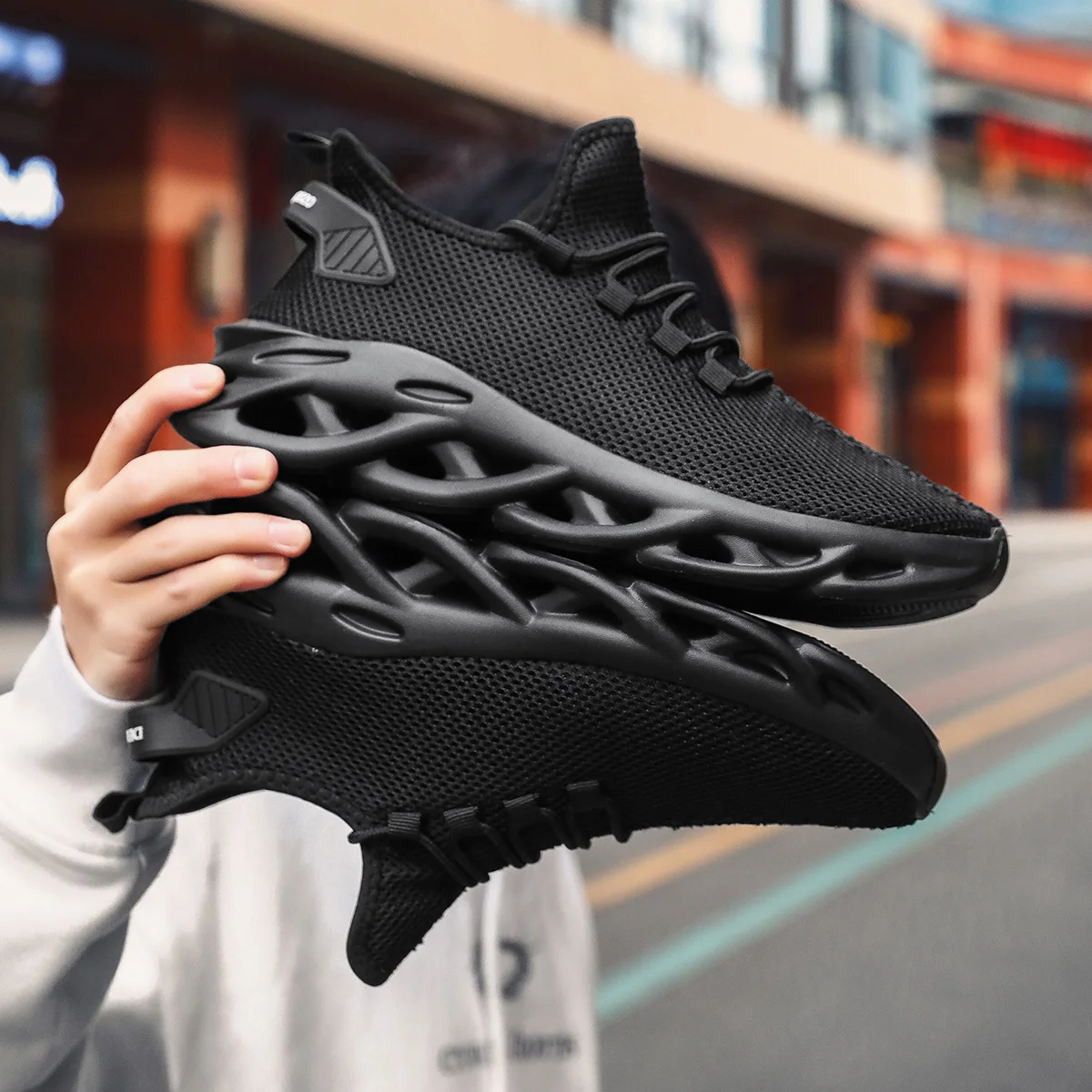 Men Casual Sports Shoes Breathable Lightweight Sneakers Outdoor Mesh Black Running Shoes Athletic Jogging Tennis Walking Shoes