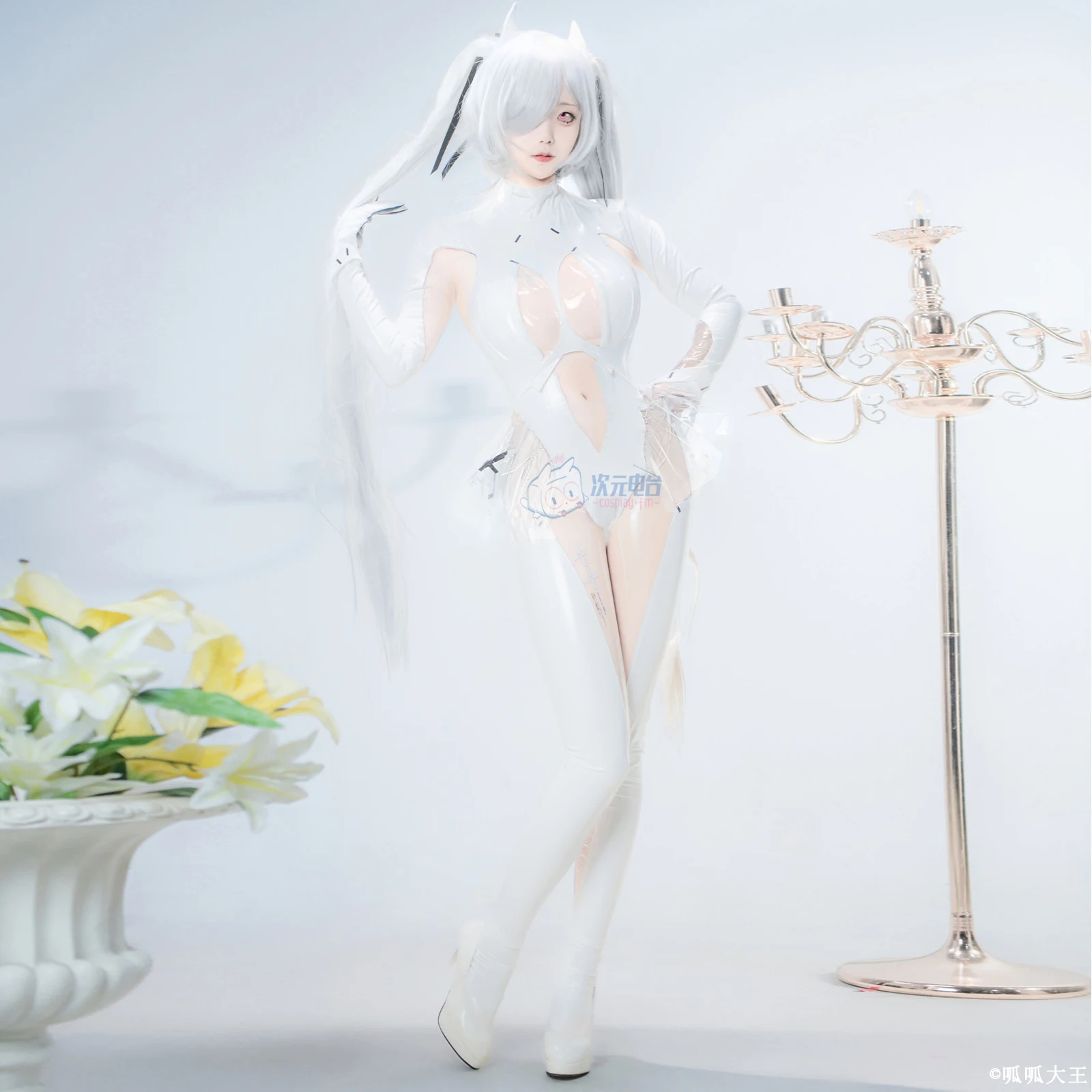 

GODDESS OF VICTORY: NIKKE Cinderella Cosplay Costume Sexy leather jumpsuit accessory prop set Halloween party women's uniform