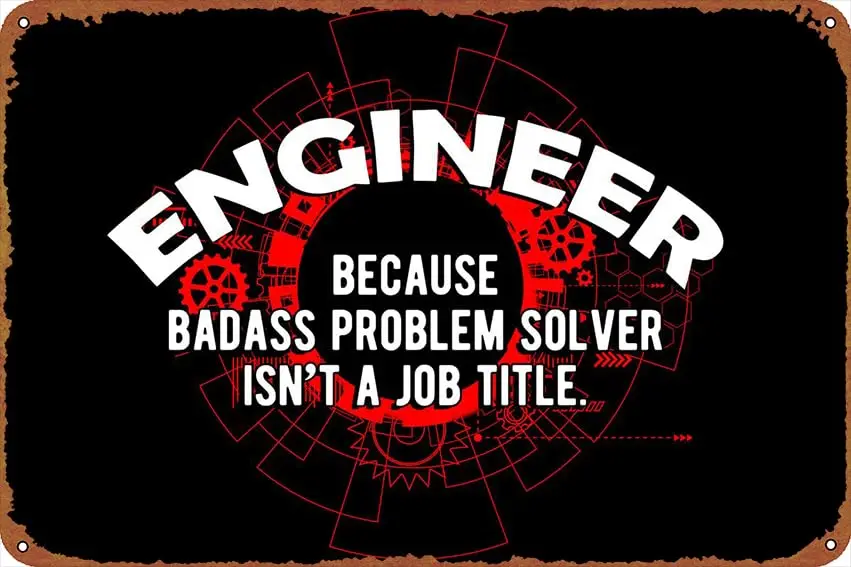 Funny Engineer Definition Poster Vintage Tin Sign for Home, Garden, Bar, Restaurant, Cafe, Office, Shop, and Club - Ret