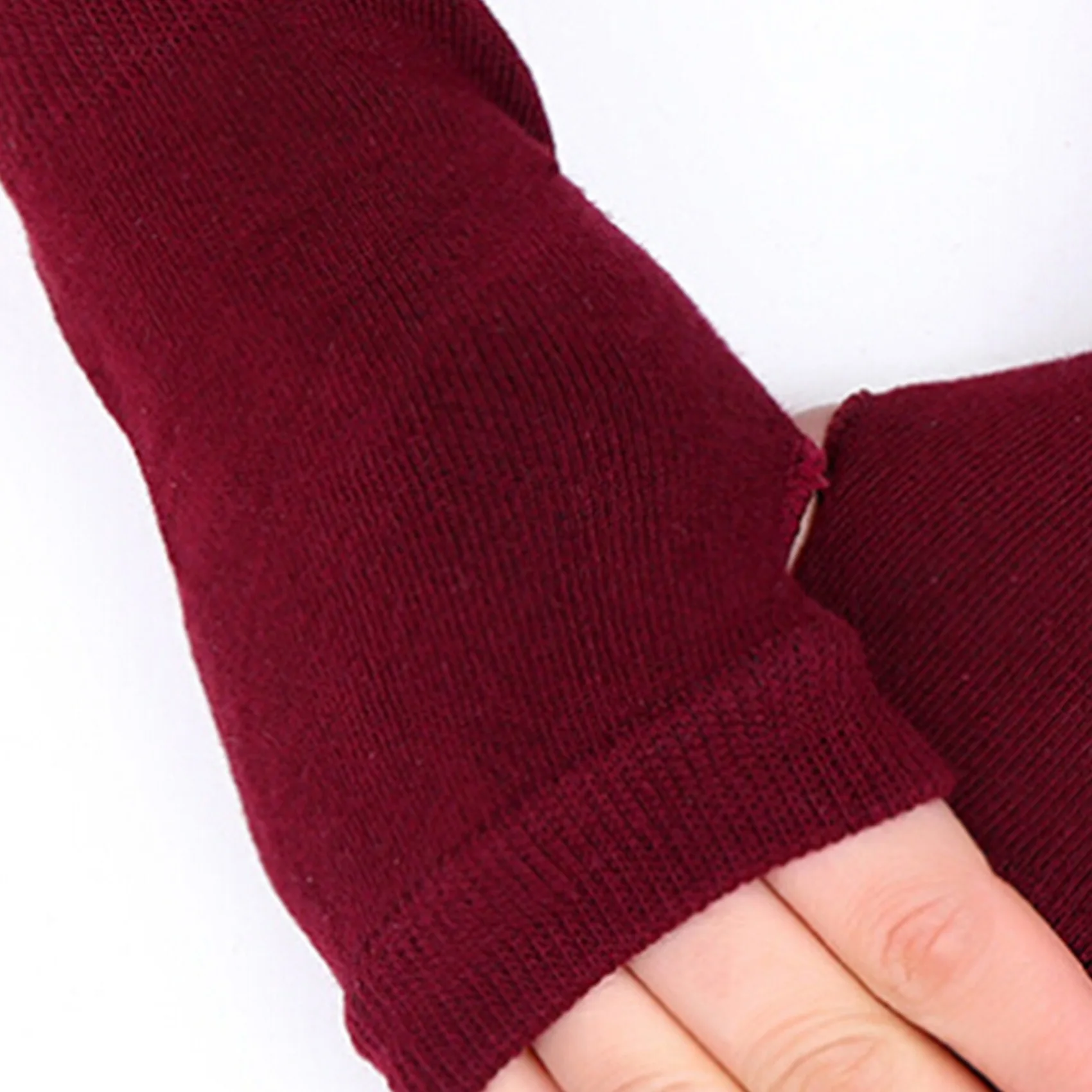 Winter Autumn Women Men Warm Fingerless Knitted Cotton Gloves Solid Color Stretch Mittens Exposed Finger Short Cotton Gloves