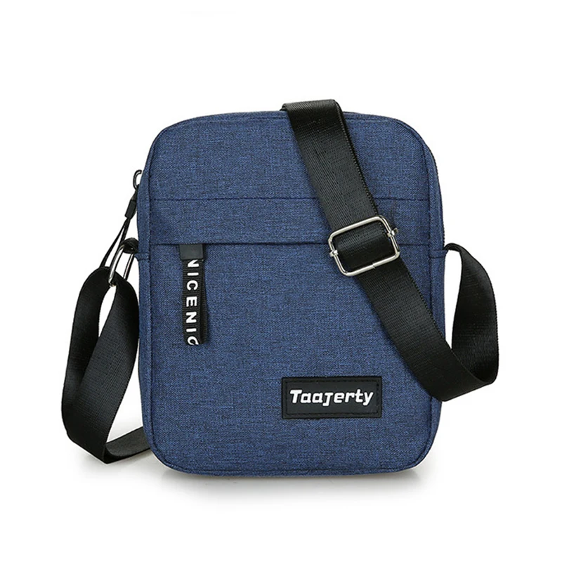 Men\'s Canvas Shoulder Cross Bags Classic Base Sports New Solid Color Messenger Casual Fashion Retro Black Blue Grey Zipper Bag