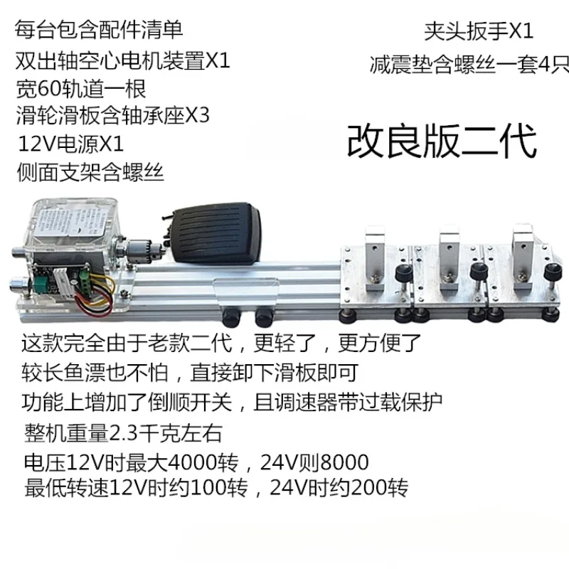 Second Generation Improved Hollow Shaft Grinder Manual Small DIY Grinding and Coloring Machine Speed Regulation Quiet