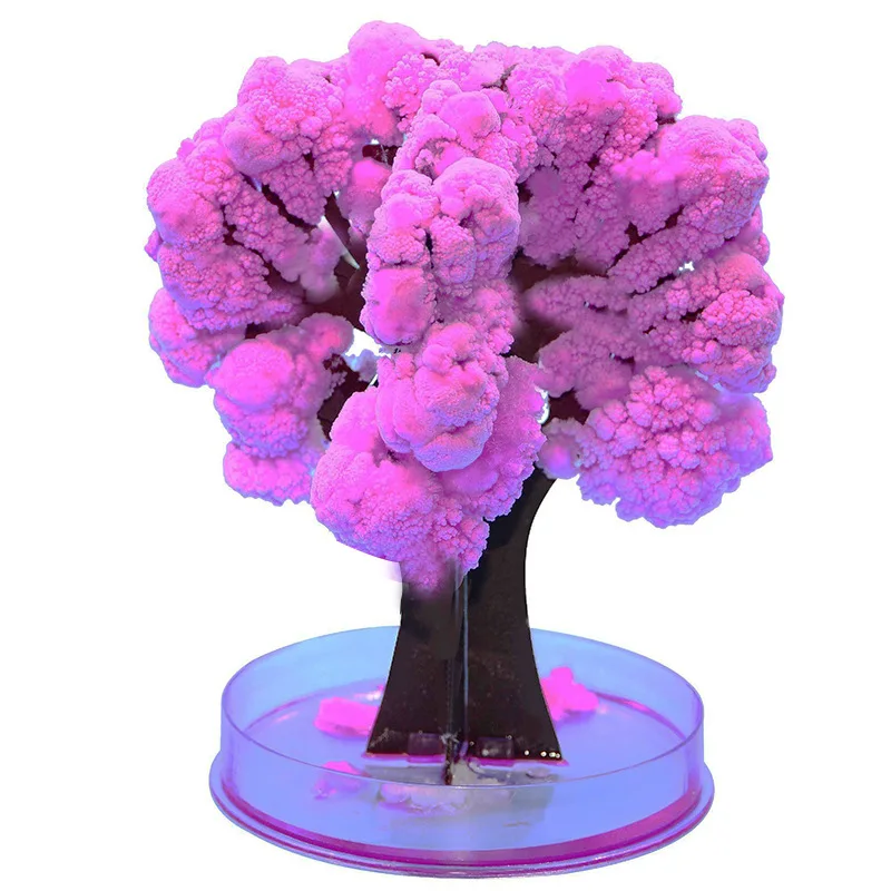 1 PCS Pink Magic Paper Sakura Crystal Trees Growing Tree Japan Desktop Cherry Blossom Stress Relief Toys Christmas Science Toy