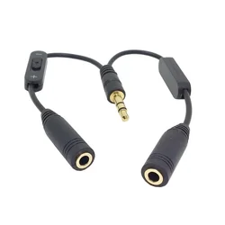 4pcs Jack Plug Earphone Spliter with Seperate Volume Control, 3.5mm Cable Audio Stereo Y Splitter, 3.5mm Male To 2 Ports 3.5mm