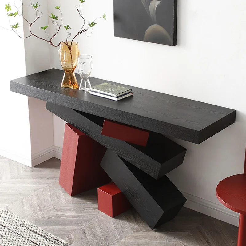 Designer entrance table, color matching corridor narrow , creative irregular table