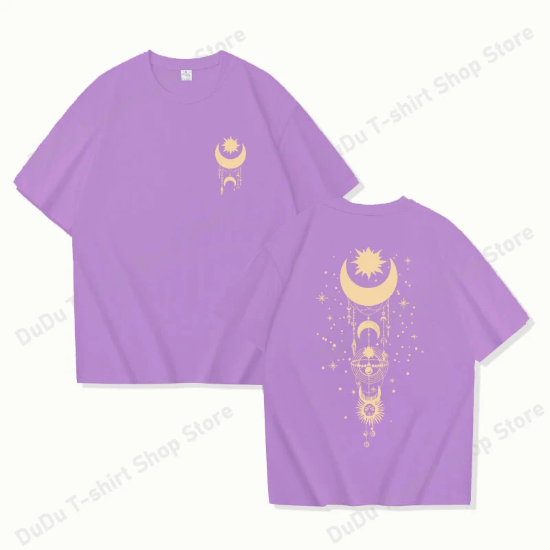 New Fashion Casual T-shirt Mysterious Style Printed Clothing Simple Round Neck Short Sleeve Women's Men's Top Loose T-shirt