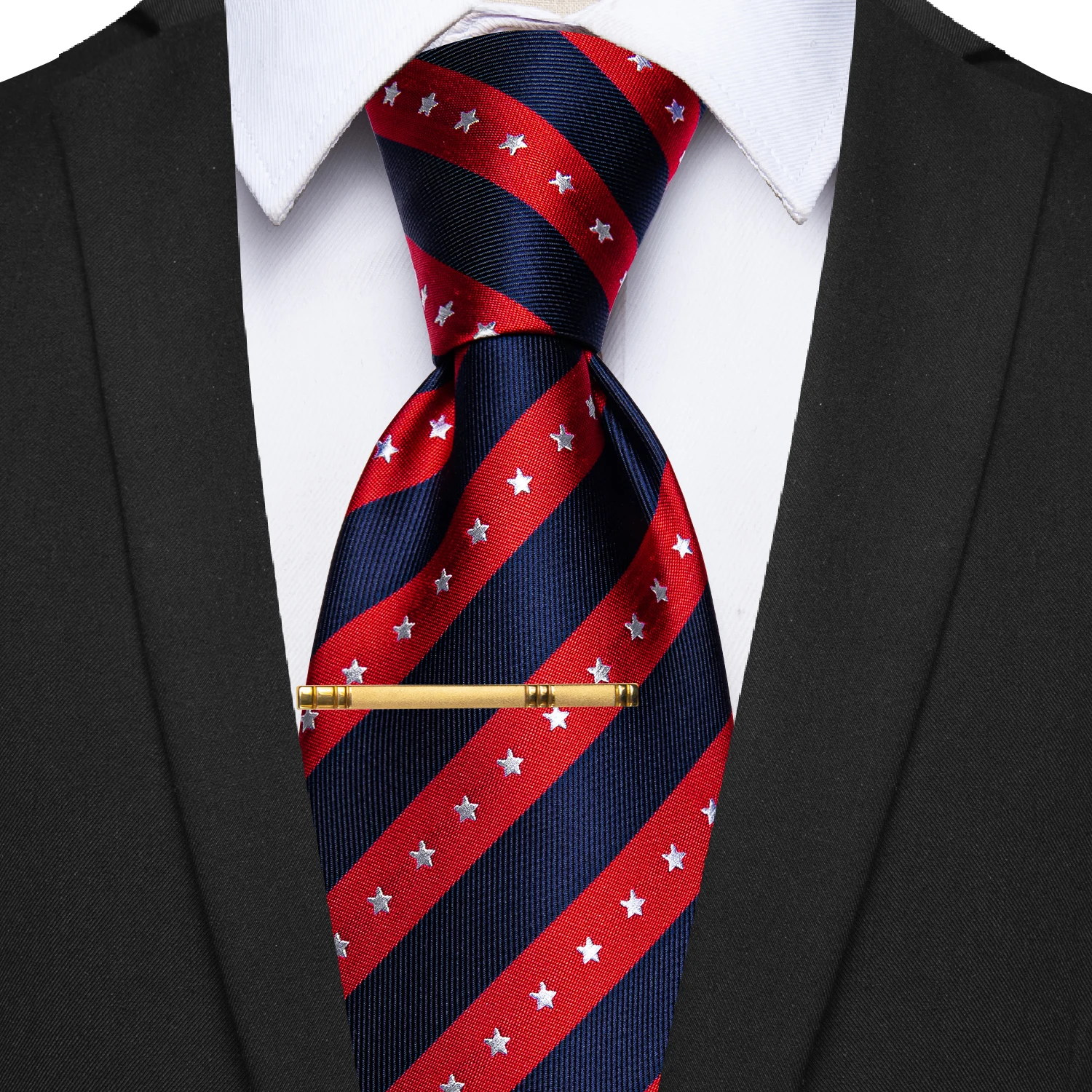 

Classic Red&Blue Striped Men's Silk Tie Wedding Business Party Daily Wearing Fashion Luxury Necktie for Man Free Shipping Gifts