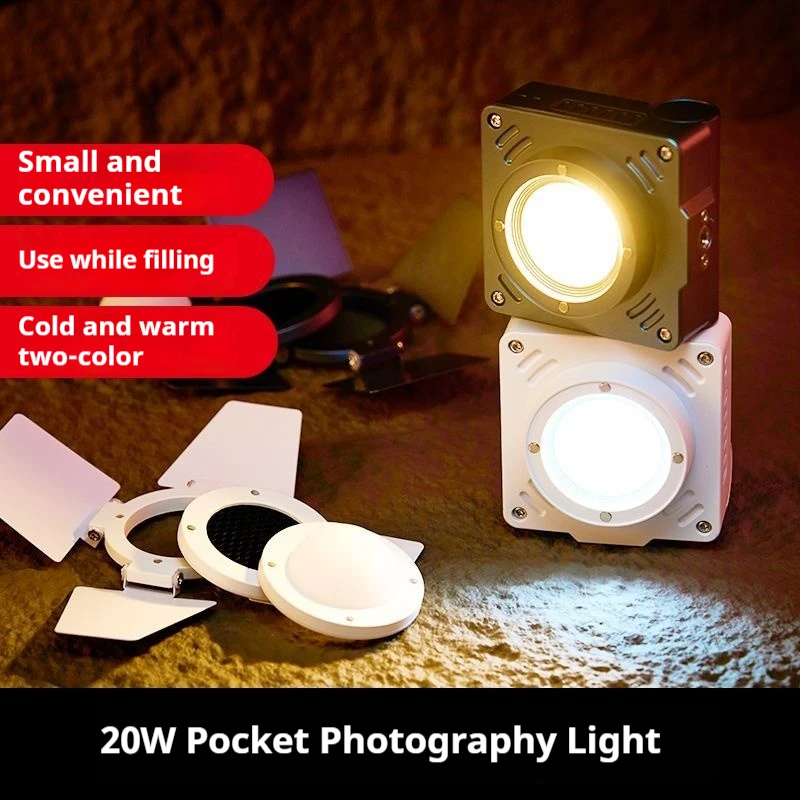 20W LED Pocket Photographic Fill Lighting 2700K-6500K Portable Video Light With Softbox Honeycomb Grid Barndoor for Photo