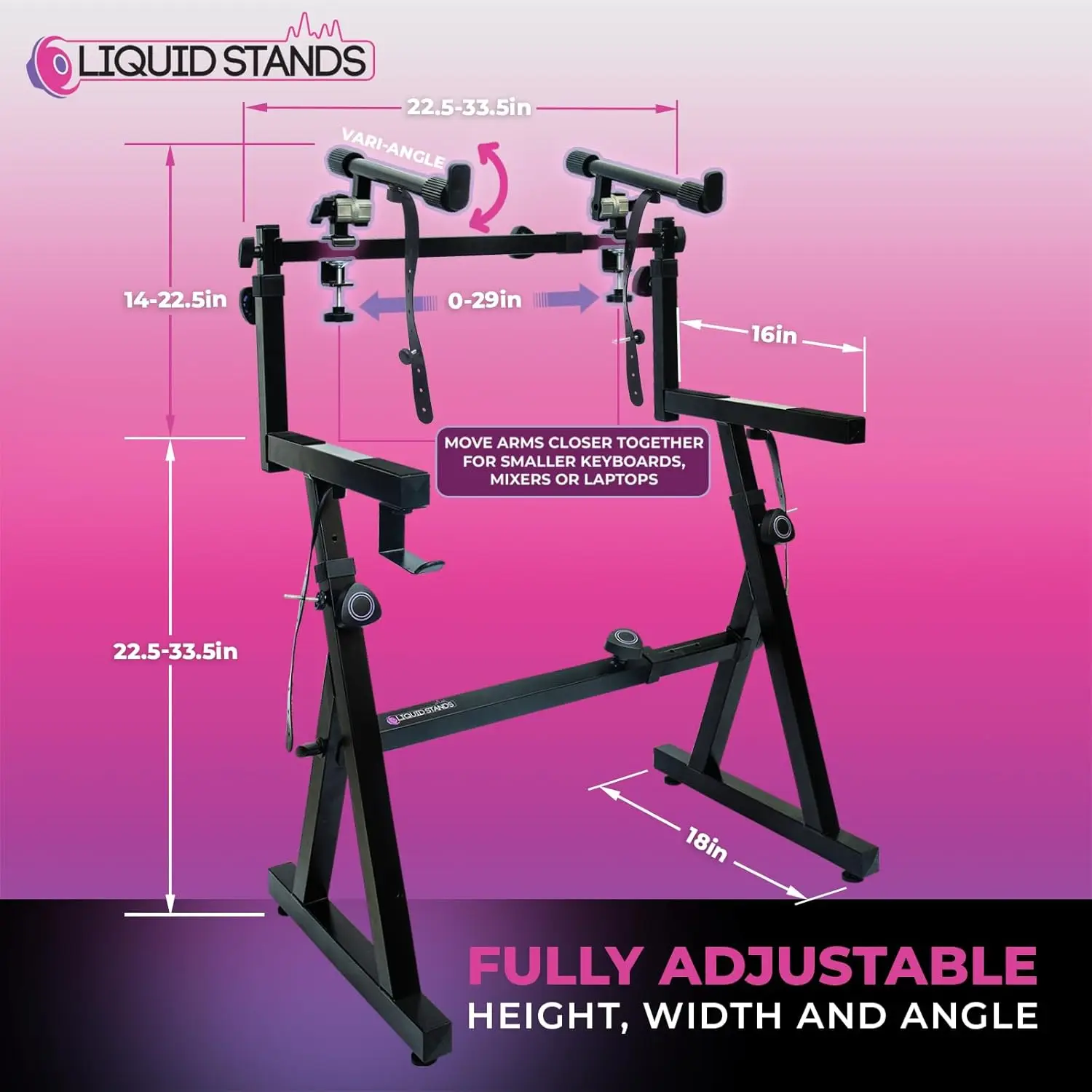 Dual Piano Keyboard Stand with 2nd Tier - Z Style Adjustable and Portable 2 Tier Heavy Duty Music Stand for Synths