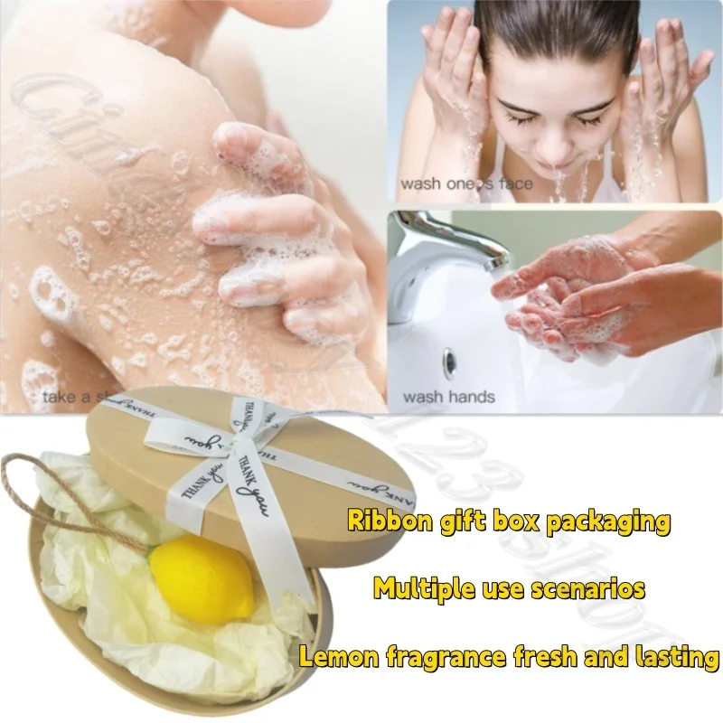 Lemon cold grinding handmade soap creative hand gift simulation fruit soap deep cleaning fragrance lasting