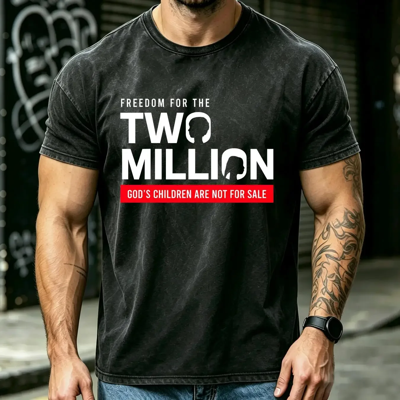washed T Shirt NEW LIMITED God's Children Are Not For Sale Embracing Sound of Freedom vintage Washed Comfortable Casual graphic