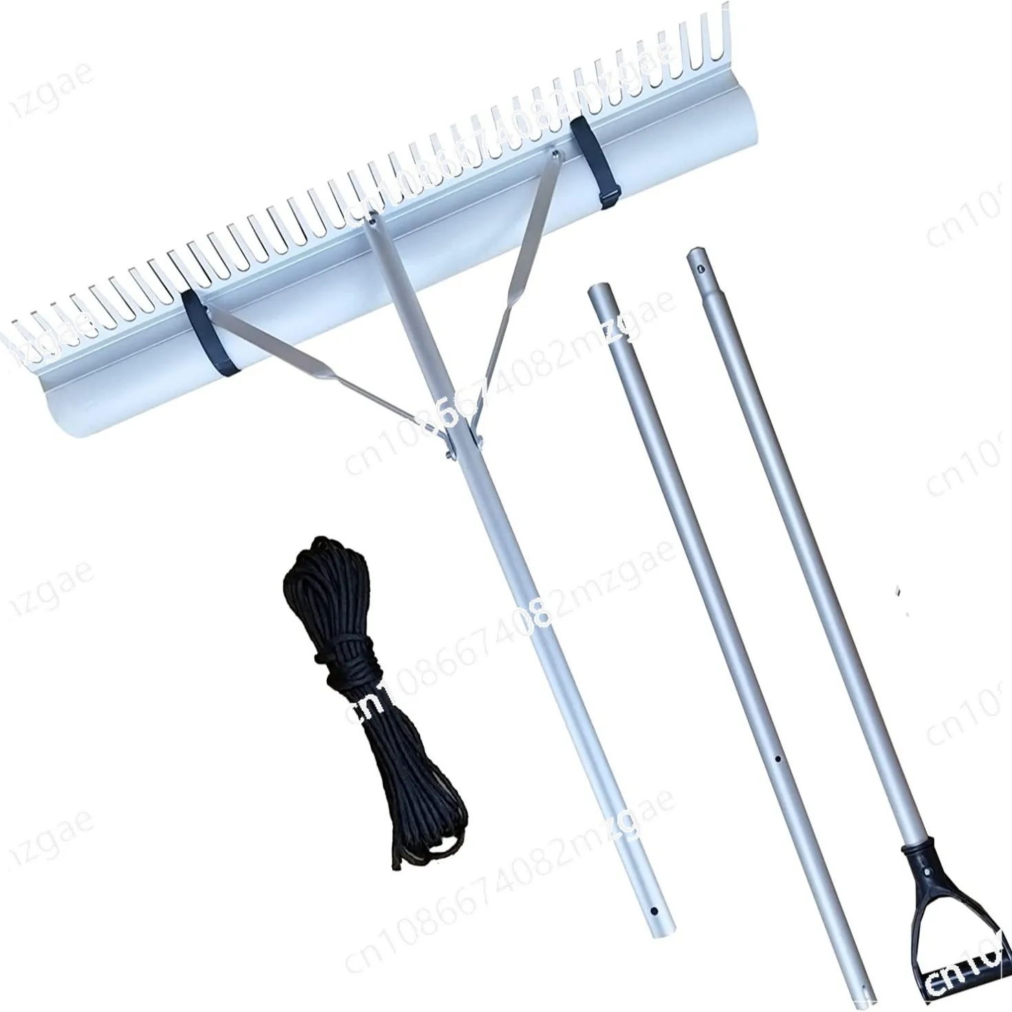 

37-Tooth high-quality aluminum rake lawn rake leaf rake with foam rope