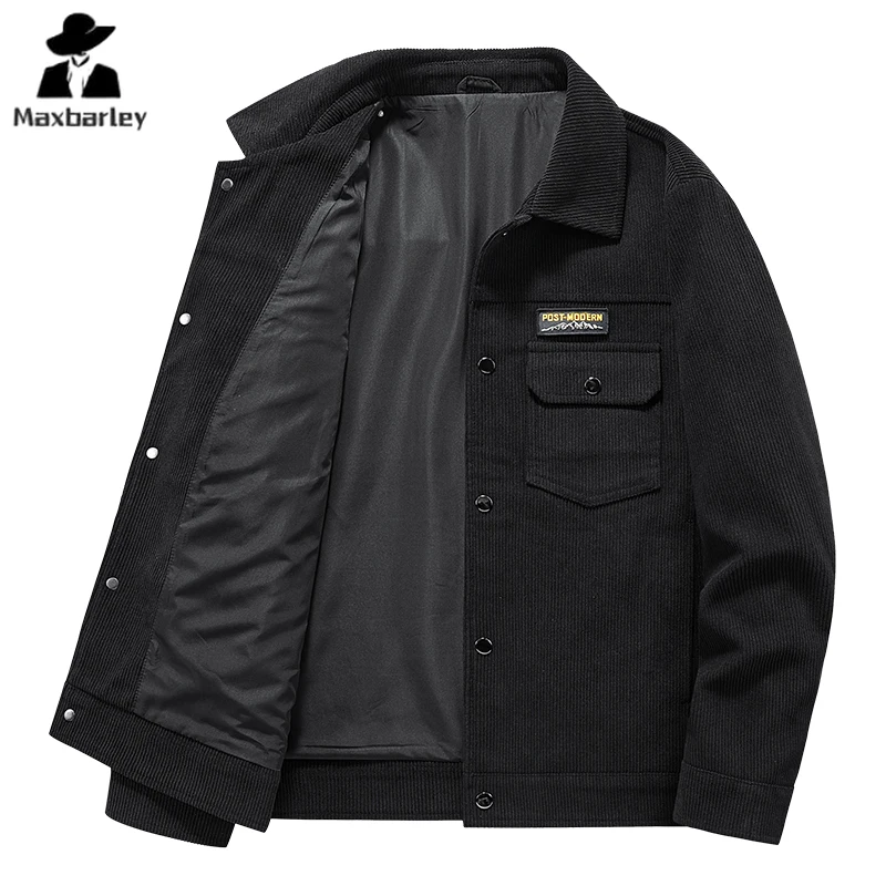 

Autumn 2025 Corduroy Jacket Men's high quality Casual Multi-Pocket Lapel Windproof Jacket Young Male Fashion Clothing Short Coat