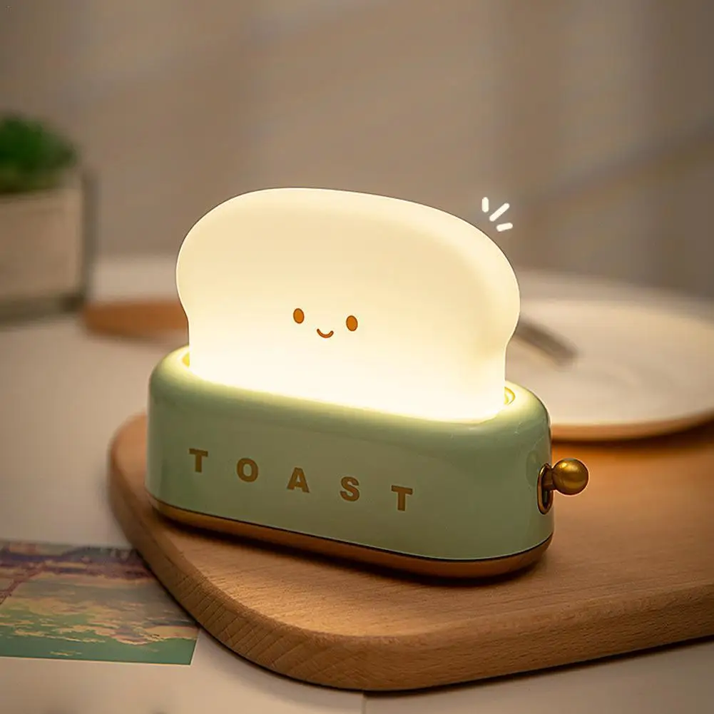 

Ins Style Toast Maker, ночник, креативный прикроватный ремень для спальни с таймером, светодиодная настольная лампа с зарядкой, подарок на Новый год 2026