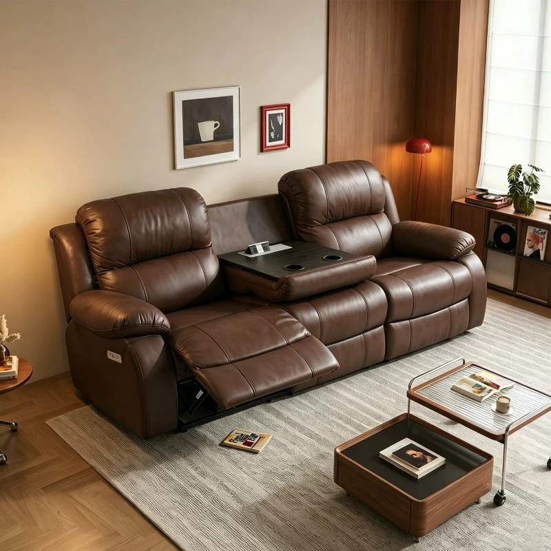Modern Sleeper Sofa Electric Power Corner Leather Oversized Sofa Electric Multifunctional Bank Woonkamer Living Room Furniture
