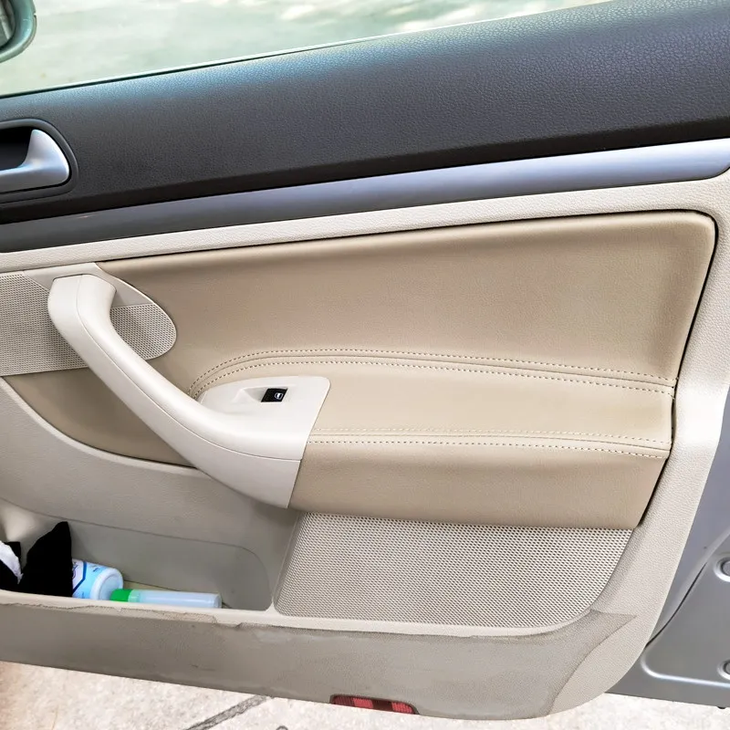 Für VW Golf 5 Jetta 2005 2006 2007 2008 2009 2010 LHD Mikrofaser Leder Innen Auto Türgriff Armlehne Panel Abdeckung Trim